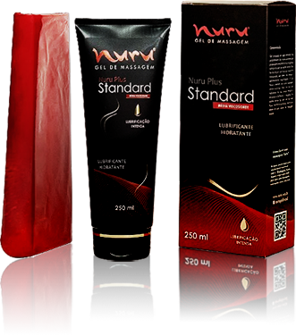 Frasco do Gel de Massagem Nuru Standard em destaque